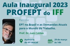 Professor Luiz Augusto Caldas é Doutor em Planejamento e Gestão da Cidade pela Universidade Cândido Mendes, professor do Instituto Federal Fluminense, foi Diretor Geral do Centro Federal de Educação Tecnológica de Campos, Diretor de Politicas da Secretaria de Educação Profissional e Tecnológica SETEC do Ministério da Educação e Reitor do Instituto Federal Fluminense. 