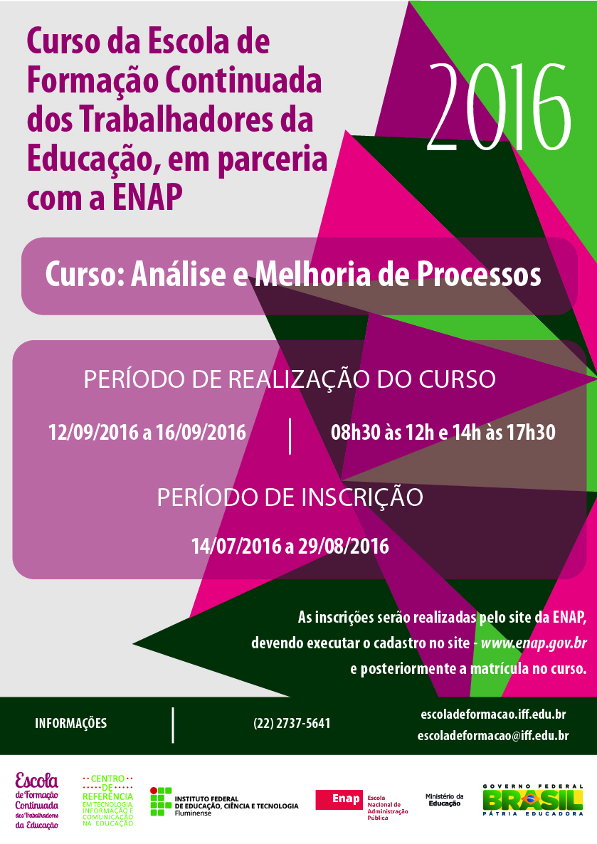 Cartaz Curso Análise e Melhoria de Processos