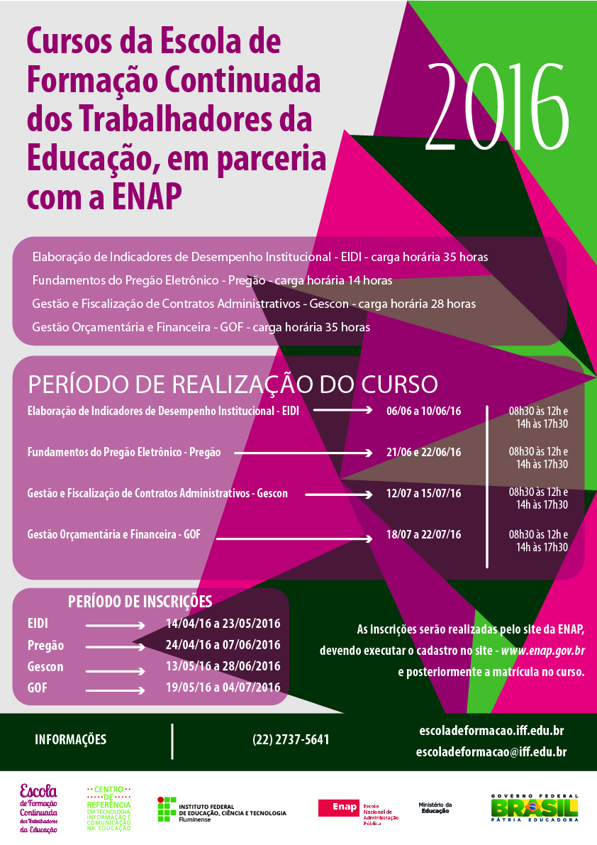 Cartaz Cursos Enap/IFFluminense