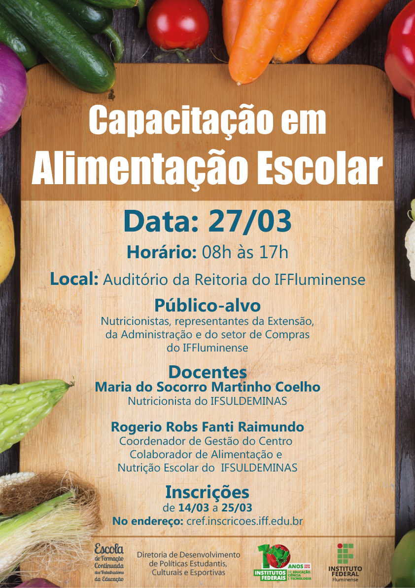 Cartaz Capacitação em Alimentação Escolar 