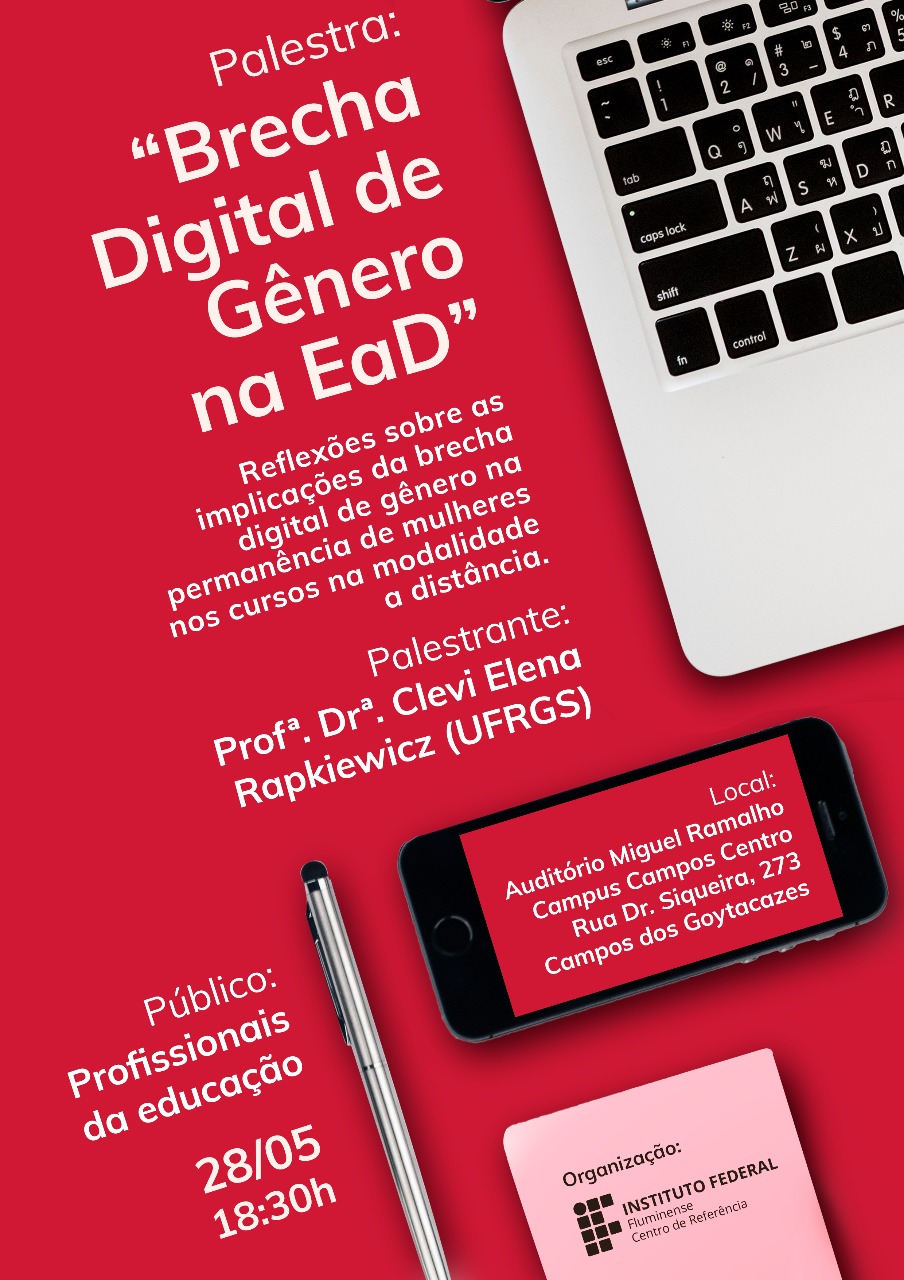 Cartaz Palestra Brecha Digital de Gênero na EaD