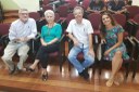 Da esquerda para a direita, os professores: Roberto Nardi (palestrante), Marília Paixão Linhares, Pierre Schwartz Auge e Renata Lacerda Caldas (coordenadora do curso).