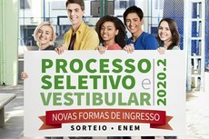 Para o Processo Seletivo, será realizado sorteio público nesta quinta-feira, dia 17. Para o Vestibular, será utilizada a nota do Enem (Arte: Júlio Negri)