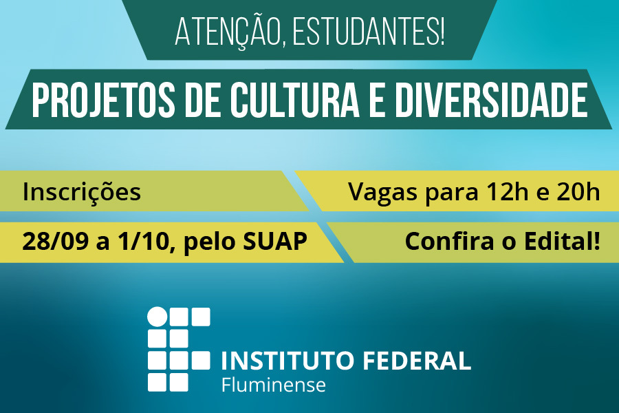 Estudantes podem se candidatar como voluntários nos projetos de Cultura e Diversidade