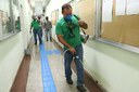 Trabalho de desinfecção no Campus Campos Centro como parte das ações com foco na segurança sanitária para o retorno presencial (Fotos: Divulgação)