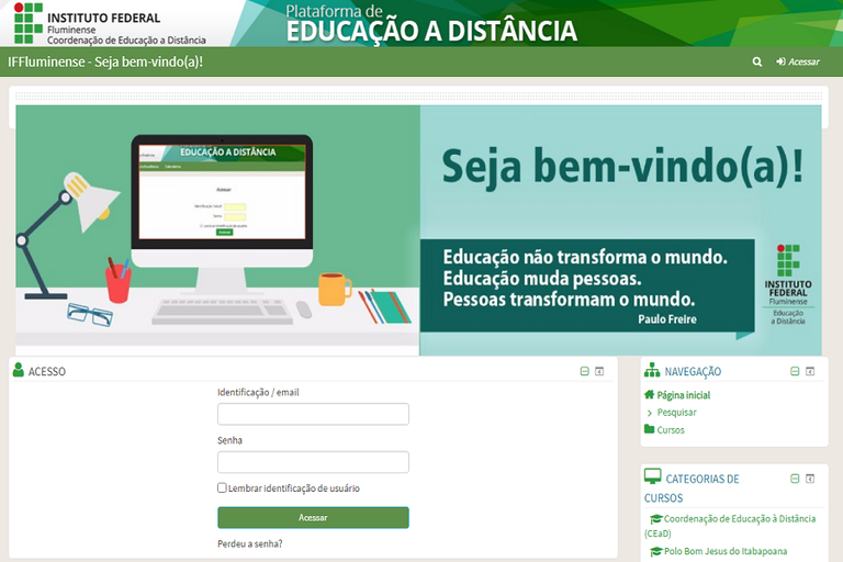 IFF disponibiliza Sala Virtual de Apoio aos Professores para uso do Moodle