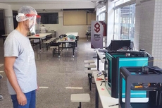 Servidor do IFF com modelo de máscara produzido por impressão 3D 