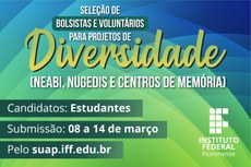 Os alunos interessados podem se inscrever em até dois projetos. (Arte: Programação Visual/IFF)