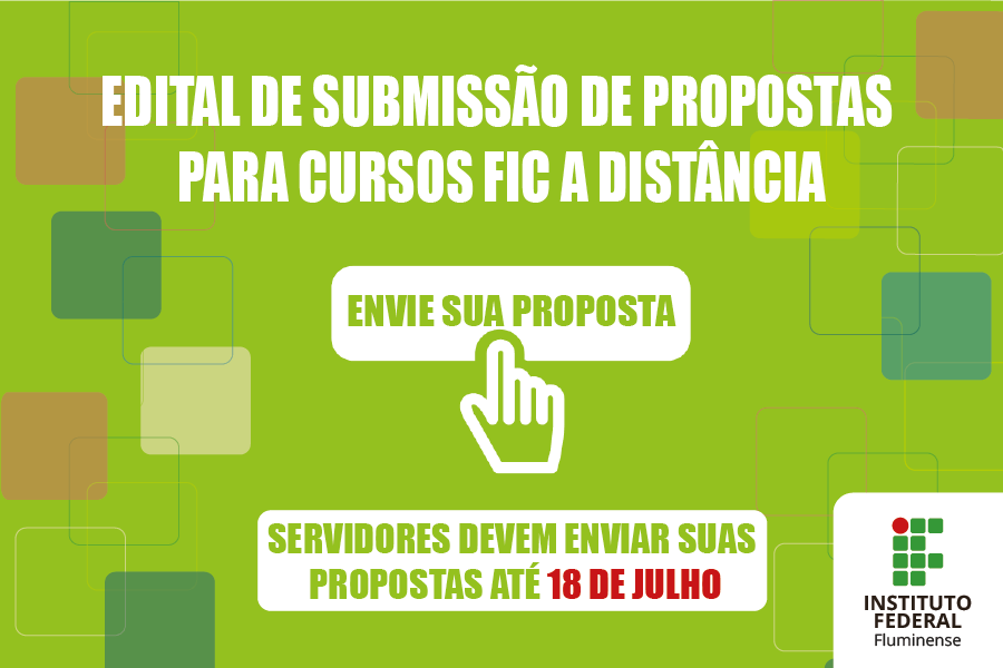 IFF lança edital interno de submissão de propostas para cursos FIC a distância