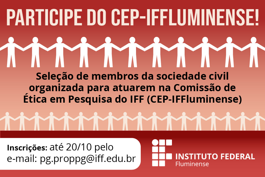 Inscrições abertas para a Comissão de Ética em Pesquisa do IFF