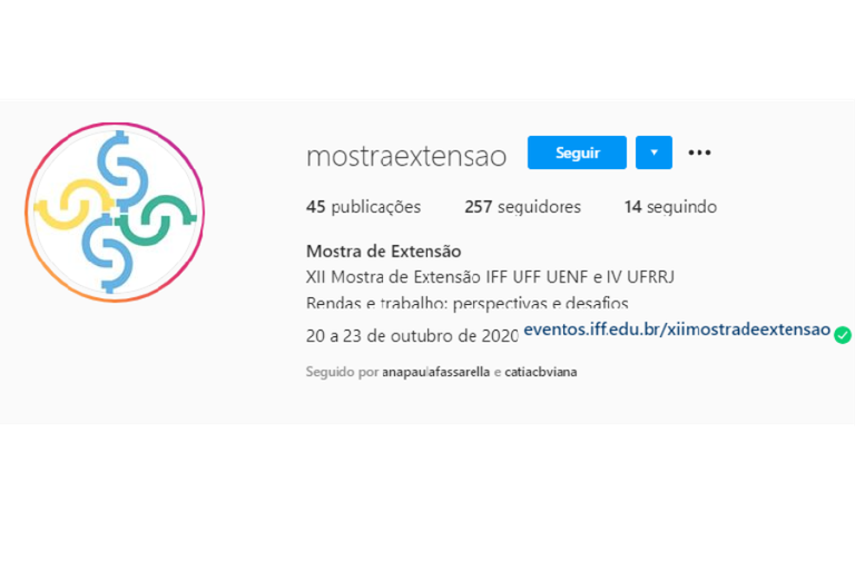 Projetos são apresentadas em formato de post no instagram durante a XII Mostra de Extensão