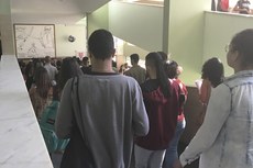 Candidatos ao final da prova no Campus Campos Centro.